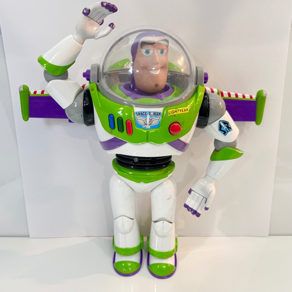 Vintage Disney Pixar Toy Story Buzz Lightyear Action Figure 12 Inch Wings Helmet